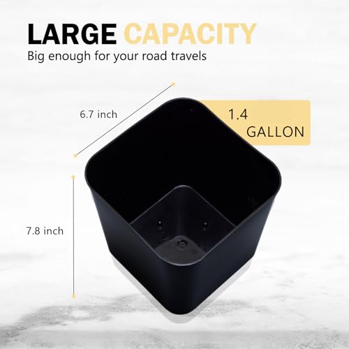 HAUSSIMPLE Large Black Car Trash Can Waterproof & Leakproof Car Garbage Bin with Floor Mat Clip, Anti-Slip Design, Portable Auto Trash Container for Car, SUV, Truck, or Van Durable & Easy to Clean - Image 2