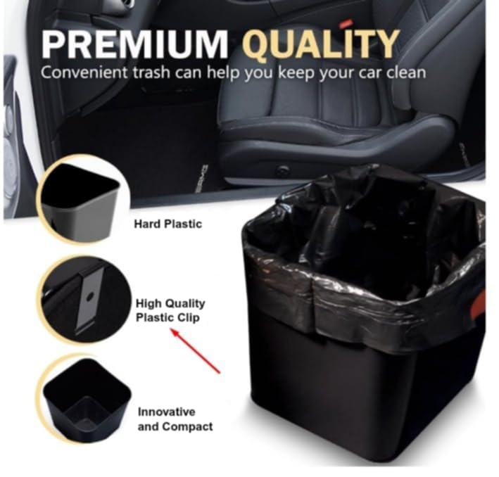 HAUSSIMPLE Large Black Car Trash Can Waterproof & Leakproof Car Garbage Bin with Floor Mat Clip, Anti-Slip Design, Portable Auto Trash Container for Car, SUV, Truck, or Van Durable & Easy to Clean - Image 3