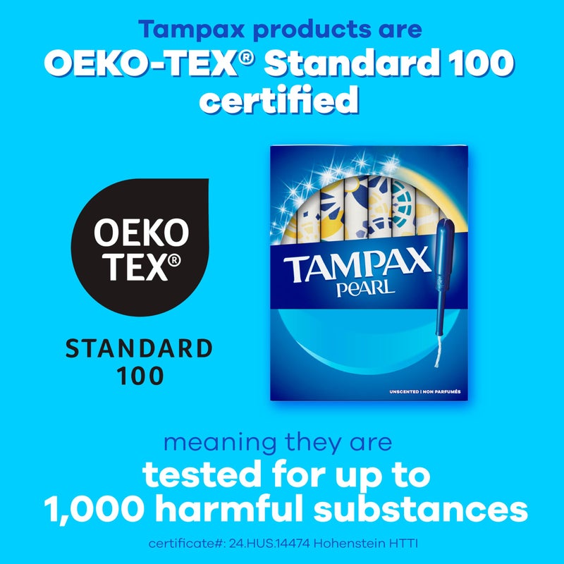 Tampax Pearl Tampons for Women, with LeakGuard Braid, Ultra Absorbency, Unscented, 45 Count - Image 4