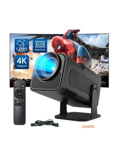 JAJEEK Mini Projector HY320 | 4K FHD 1080P Smart Projector with Auto Keystone & 10000 Lumens | WiFi 6, BT 5.0, 180° Rotation, Built-in Android 11.0, Portable Outdoor Projector | EU Plug  - Image 1