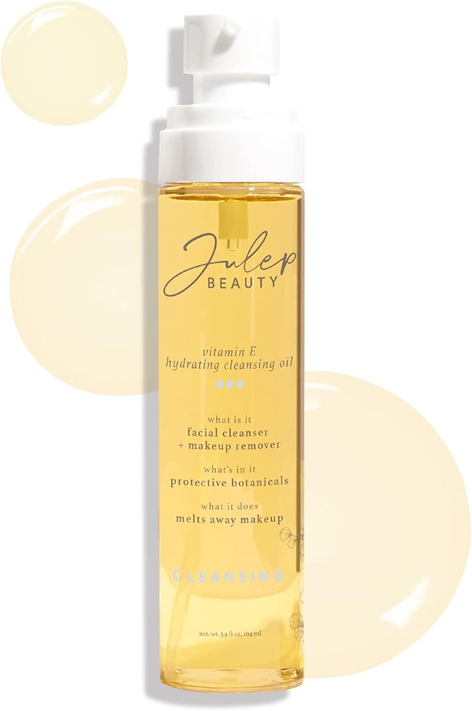 Julep Vitamin E Brighten Hydrating Cleansing Oil and Makeup Remover Lightweight NonGreasy Face Cleanser with Rosehip Gentle Cleanser for Sensitive Skin 35 Fl Oz - Image 1