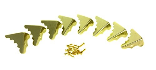 C. B. Gitty 8pcs. Decorative Brass-Plated Box Corners with Mounting Screws - Image 1