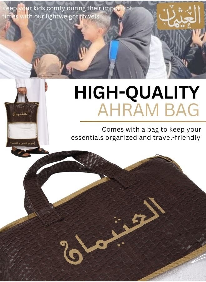 Al othaiman Al-Othaiman Kids's Ahram Set for Hajj & Umrah | Comfortable Muslim Wear Ihram Set | Ahram Towels for Boys | Umrah Wearing Towel | white ihram towel  - Image 4