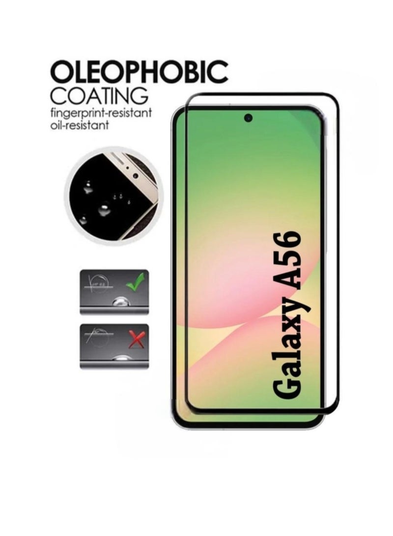 شاشة حماية من الزجاج لهاتف سامسونج جالاكسي A56 ، لمس سلس، شفافية عالية، سهل التركيب، شاشة مضاد للخدش و الصدمات - Image 4