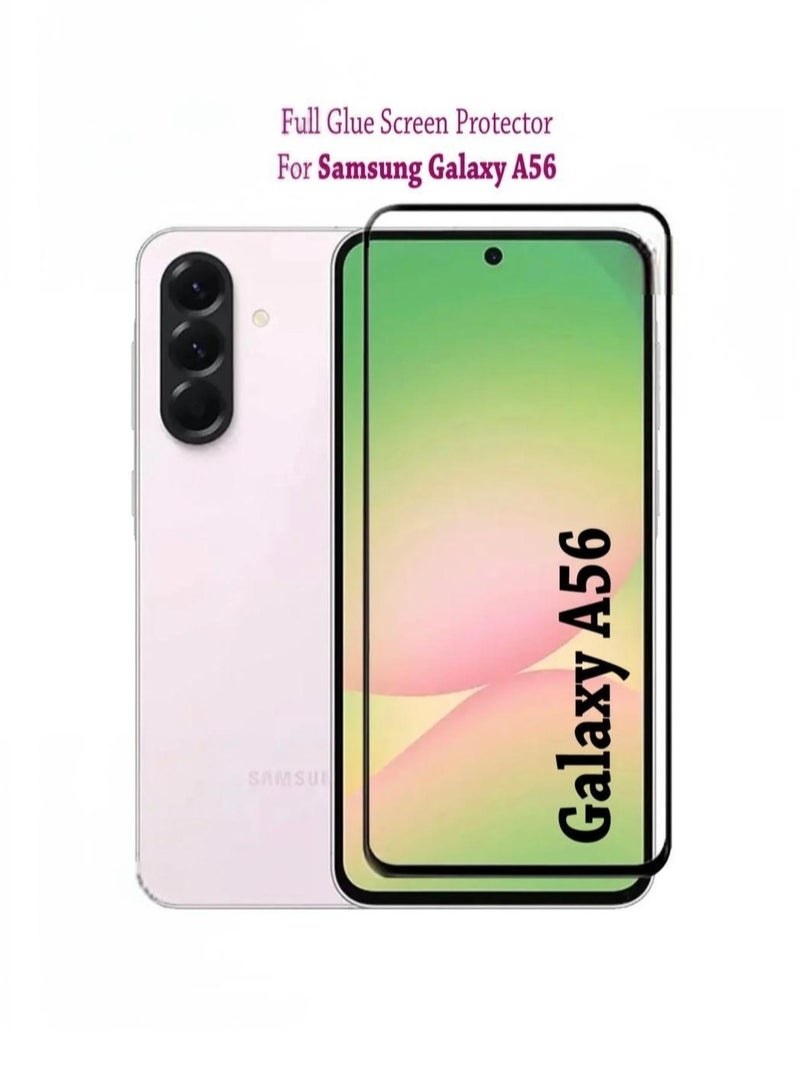 شاشة حماية من الزجاج لهاتف سامسونج جالاكسي A56 ، لمس سلس، شفافية عالية، سهل التركيب، شاشة مضاد للخدش و الصدمات - Image 1