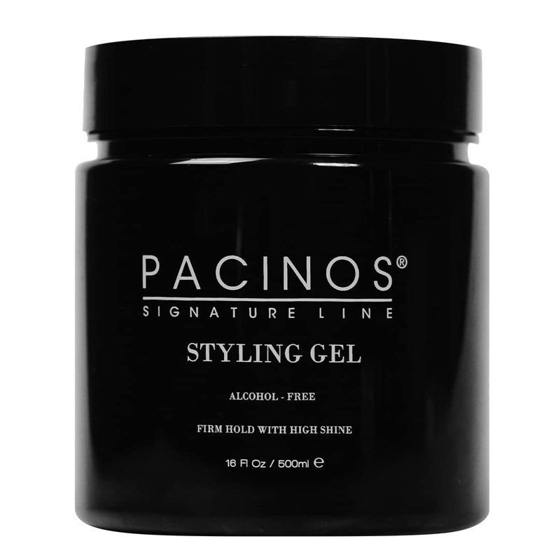 Pacinos Men’s Hair Gel – Firm Hold, High Shine Wet Look, Water-Based, No Flakes, 16 oz - Image 1