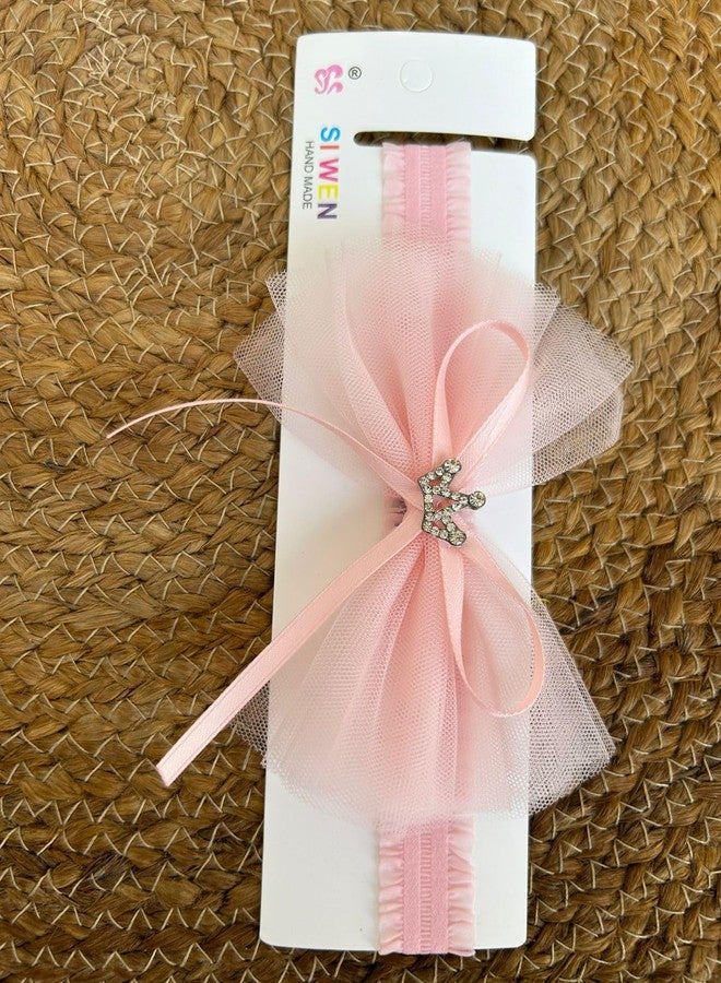 Radhya Accessories Korean Baby Headbands Kids Bow Elastic Hair Bands for Baby Girls Cotton Headbands Turban Bow Knotted Girls Hairband (1 pc) (Baby pink) - Image 1