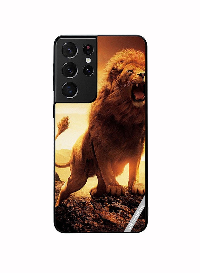 VR CREATIVE Protective Case Cover For Samsung Galaxy S21 Ultra 5G Lion King Design Multicolour - Image 1