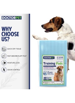 DOCTERPET Doctor Pet Training Pads Lavender 40's (60x60cm) – Large Rapid-Dry Leak-Proof Pads,Scented, 6 Layers Quilted, Superior Absorption, Odor Control, Pet Training for Dogs, Cats, Rabbits  - Image 3