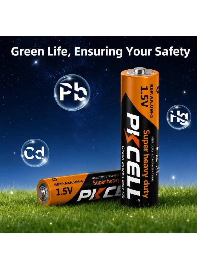 بي كي سيل AA Super Heavy Duty Batteries 1.5V R6P Long Life Dry Cell Battery, Mercury & Cadmium Free, for Remote Controls, Clocks, Flashlights, Toys & Cameras, 6-Pack (4+2 Free) - Image 4
