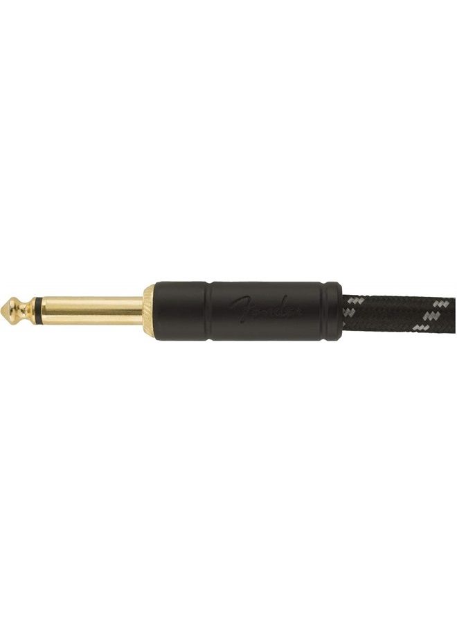 FENDER Deluxe Series Instrument Cable, Straight/Angle, Black Tweed, 15ft  - Image 2