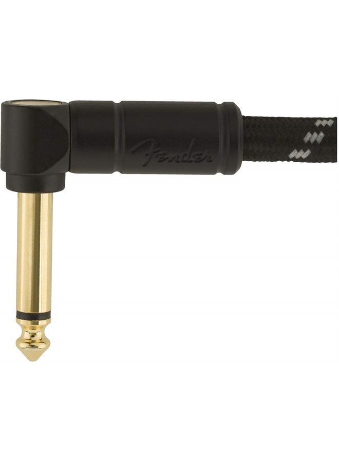 FENDER Deluxe Series Instrument Cable, Straight/Angle, Black Tweed, 15ft  - Image 3