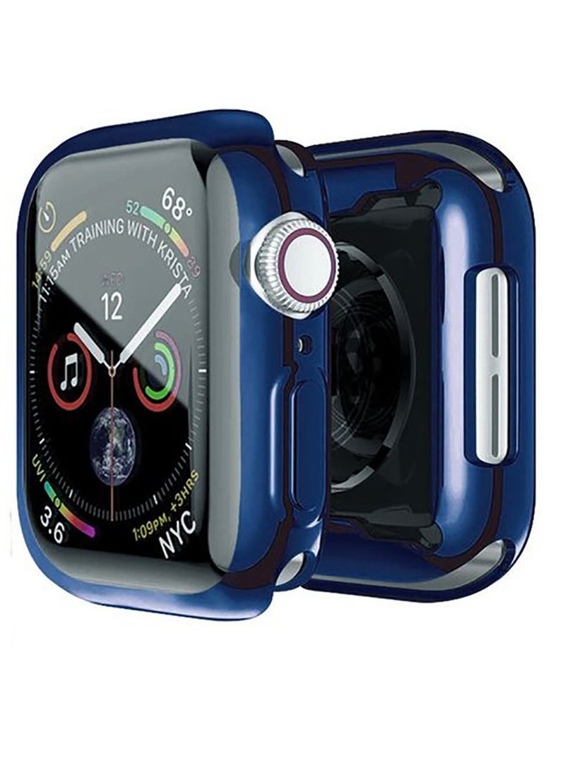 غطاء حماية سيليكون كوفر لساعة ابل بمقياس 40 مم - ازرق Apple Watch all Series 40mm - Image 1