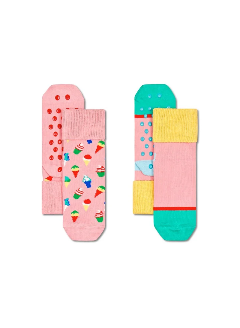 Happy Socks 2-PACK KIDS ICE CREAM ANTI SLIP