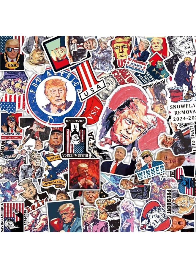 Amazefull 100 Pack Donald Trump 2024 Stickers, Bumper Sticker, Trump Decal for Laptop, Phone, Car, Water Bottle - Image 1