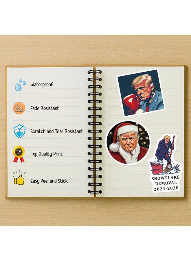 Amazefull 100 Pack Donald Trump 2024 Stickers, Bumper Sticker, Trump Decal for Laptop, Phone, Car, Water Bottle - Image 4