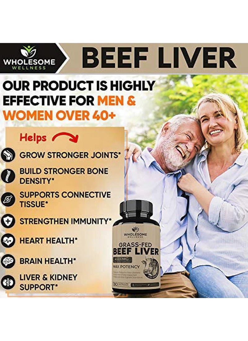 Wholesome Wellness Grass-Fed Beef Liver, 4500mg - 180 Capsules  - Image 3