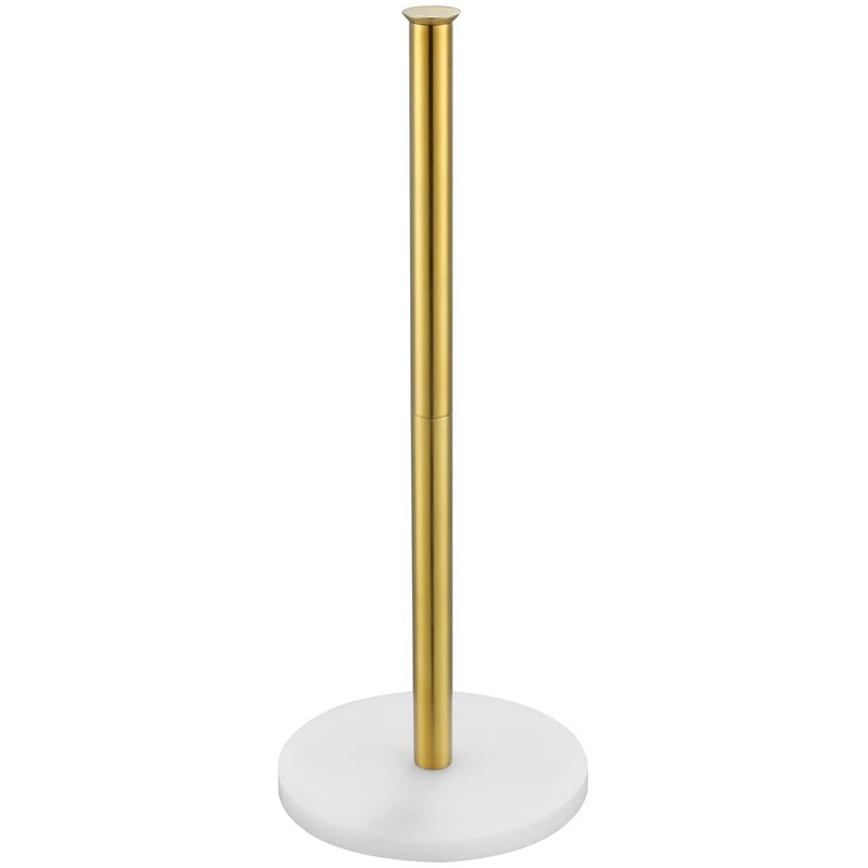 JQK Toilet Paper Storage Stand White Gold 304 Stainless Steel Tissue Reserve Holder Dispenser for Bathroom Brushed Gold TPS180WG
