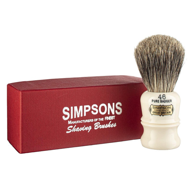 Simpson Shaving Brushes Simpson Berkeley 46 Pure Badger Shaving Brush - Handmade British Shaving Brush for Men - Premium Quality by Simpson Shaving Brushes (Berkeley 46 Pure Badger) - Image 1
