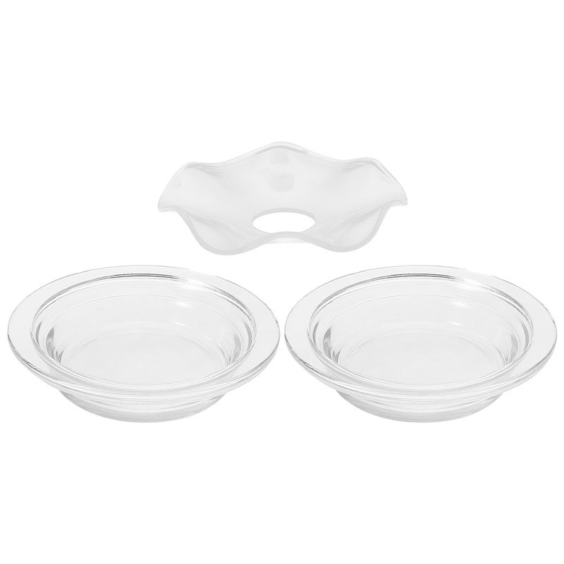 3pcs Wax Warmer Dish: Transparent Wavy Aromatherapy Dish Warmer Plate - Wax Melt Replacement Tray For Massage Spa - Image 4