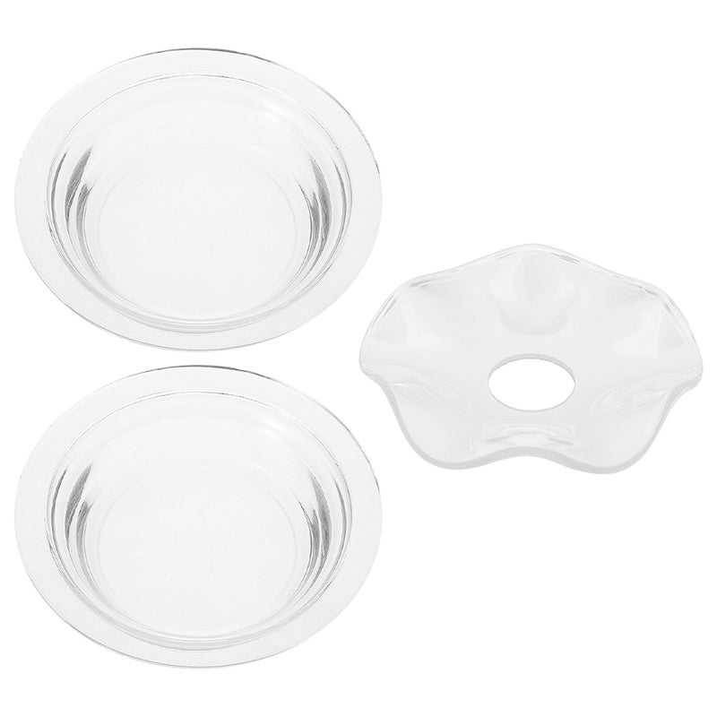 3pcs Wax Warmer Dish: Transparent Wavy Aromatherapy Dish Warmer Plate - Wax Melt Replacement Tray For Massage Spa - Image 3