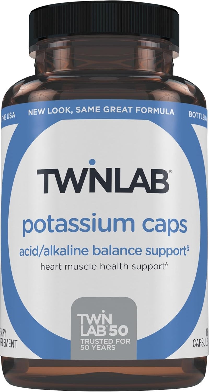 Twinlab Potassium Caps  Electrolyte Supplement for Muscle Heart  Tissue Health  180 Capsules 99 mg - Image 1