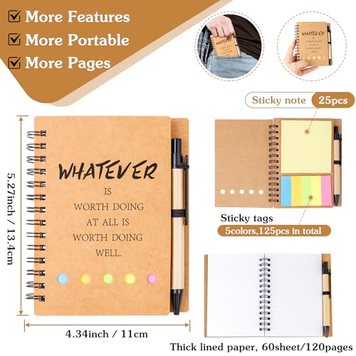 ERUW Inspirational Spiral Notebook 4 Sets Employee Appreciation Gifts Bulk Team Office/Students Thank You Gifts Journal Lined Pocket Notepad,Note Pads for Nurse Teacher Employees Coworker Volunteer - Image 2