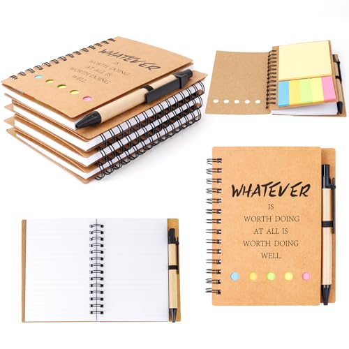 ERUW Inspirational Spiral Notebook 4 Sets Employee Appreciation Gifts Bulk Team Office/Students Thank You Gifts Journal Lined Pocket Notepad,Note Pads for Nurse Teacher Employees Coworker Volunteer - Image 1