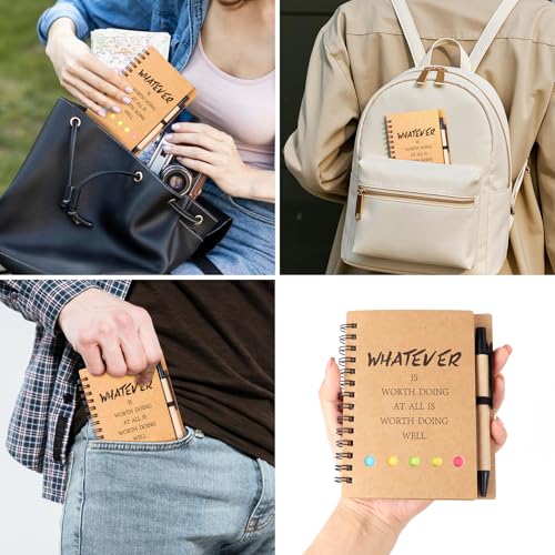 ERUW Inspirational Spiral Notebook 4 Sets Employee Appreciation Gifts Bulk Team Office/Students Thank You Gifts Journal Lined Pocket Notepad,Note Pads for Nurse Teacher Employees Coworker Volunteer - Image 4