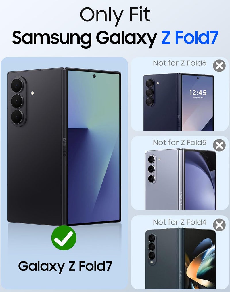 oupeigar for Samsung Galaxy Z Fold 7 Case Magnetic with Screen Protector, Fit for Magsafe, Hinge Protection, Skin Feel Ultra Thin Stylish Translucent Matte PC, Shockproof Cover for Z Fold 7-Black - Image 2