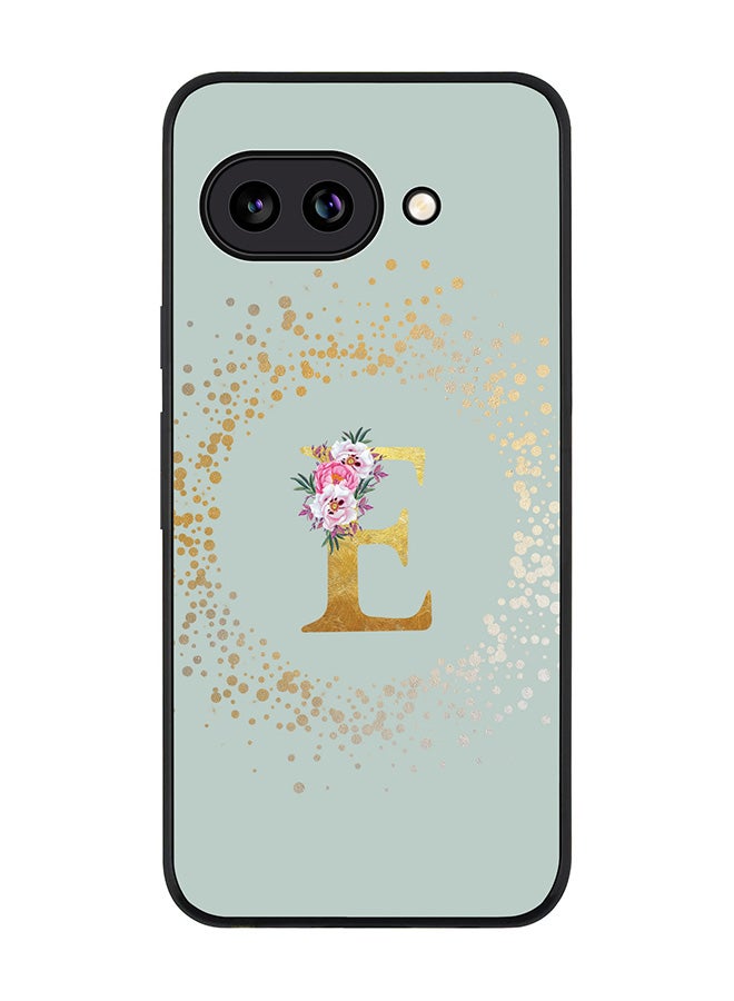 Stylizedd For Google Pixel 9a Case,Slim fit Camera Protection, Shockproof Thin Phone cover  - Custom Monogram Floral - E  (Light Grey )