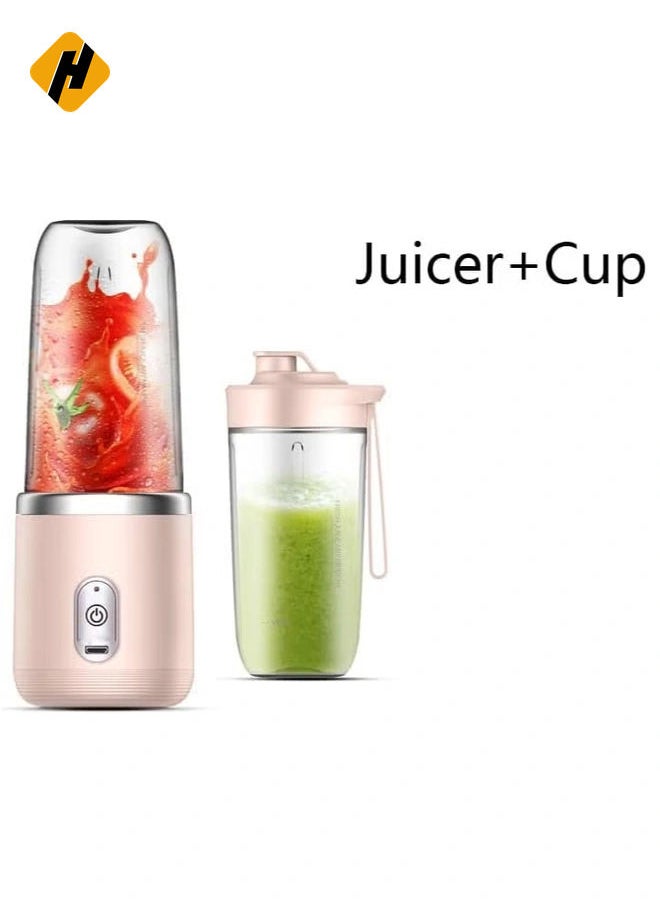 HuHa 6 Blades Portable Juicer Cup Juicer Fruit Juice Cup Automatic Small Electric Juicer Smoothie Blender Ice CrushCup Food Processor  - Image 3