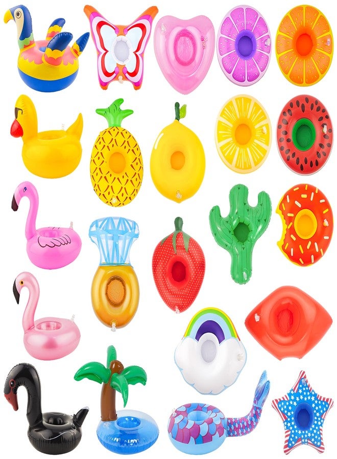 iShyan 22 Pcs Inflatable Drink Holders,Pool Drink Holder Floats for Swimming Pool Party - Image 1