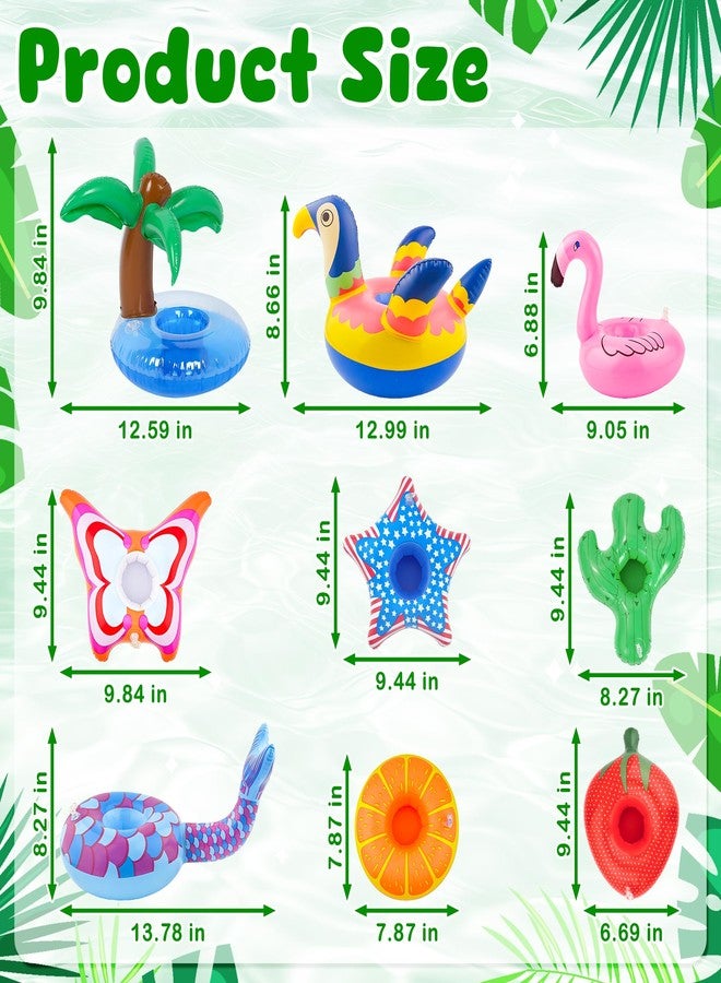 iShyan 22 Pcs Inflatable Drink Holders,Pool Drink Holder Floats for Swimming Pool Party - Image 2