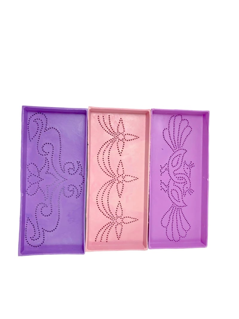 SESONBY (Set of 12) Rectangle 6 * 2.5 Small Size Small Jali Rangoli Making Stencil Rangoli Stancils Tools Diwali Rangoli Rangoli Tools with Pre Drawn Design Design May Vary - Image 4