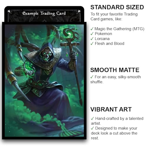 Fantasy North - Venomskull - The Risen Plague - 100 Smooth Matte TCG Trading Card Sleeves - Fits Magic MTG Commander Pokemon and Other Card Games - Playing Card Sleeves - Image 2