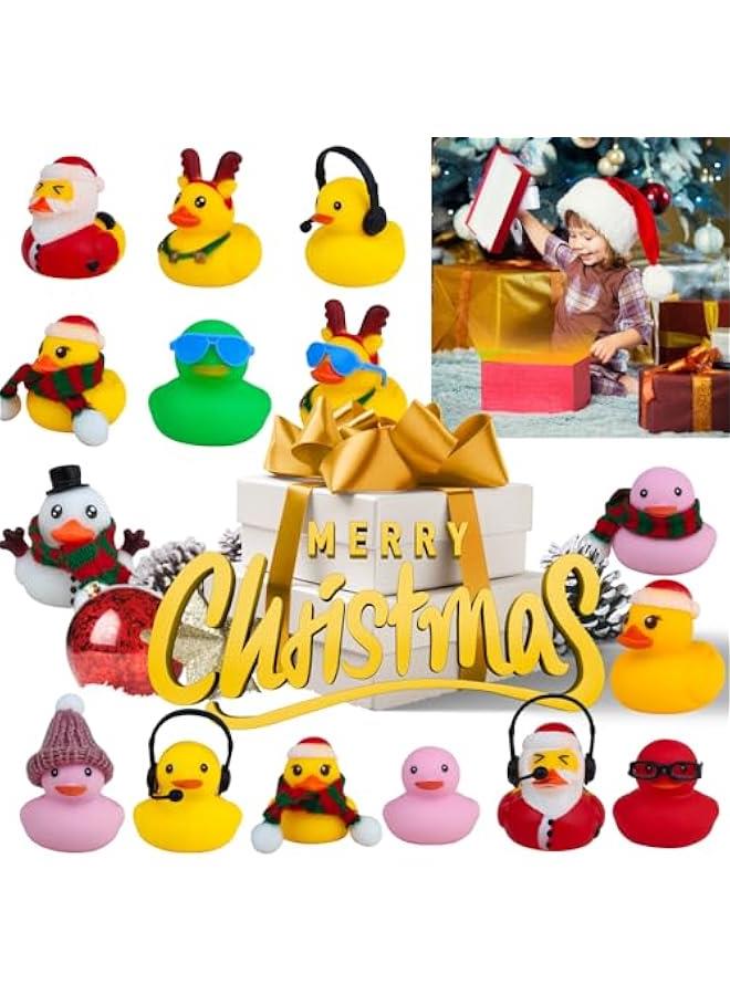 Advent Calendar Rubber Ducks 24 Days - 2024  Countdown Toys,Ducks Blind Box-Fun Xmas Countdown Bath Toys,Gift, Decoration, Collection. (A)  - Image 4