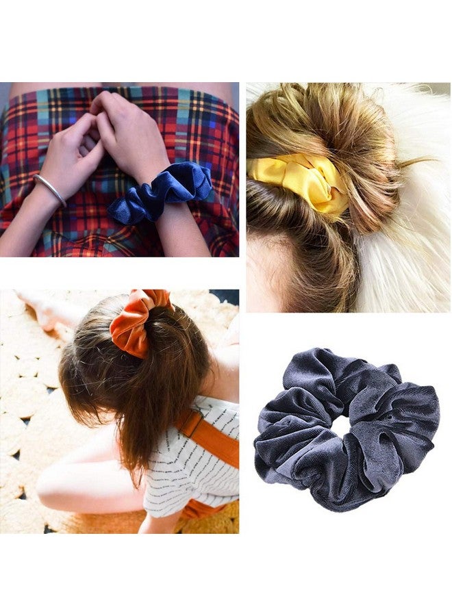 CHIROGRAPHY Velvet Hair Scrunchies - Soft Elastic Hair Ties for Women and Girls, Colorful Scrunchies for Ponytails, Buns & Braids, No Damage Hair Accessories (Pack of 20, Multicolor) - Image 2