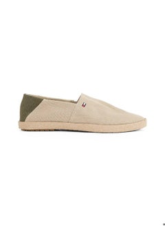 TOMMY HILFIGER Men's Flag Embroidery Fine-Cleat Espadrilles - Cotton, Beige  - Image 1