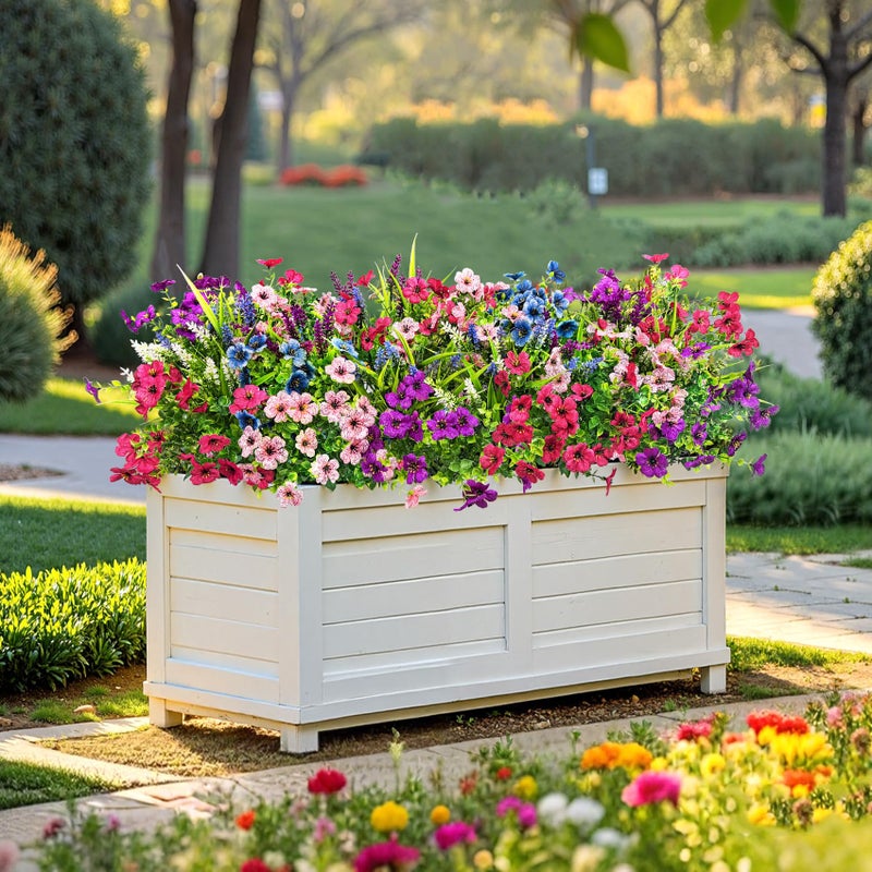 Besteek 20 Bundles Artificial Flowers for Outdoors Decoration Fake Silk Flowers UV Resistant Faux Plants Artificial Daisy Eucalyptus for Spring Summer Garden Yard Porch Window Home Decor, Mixed - Image 3