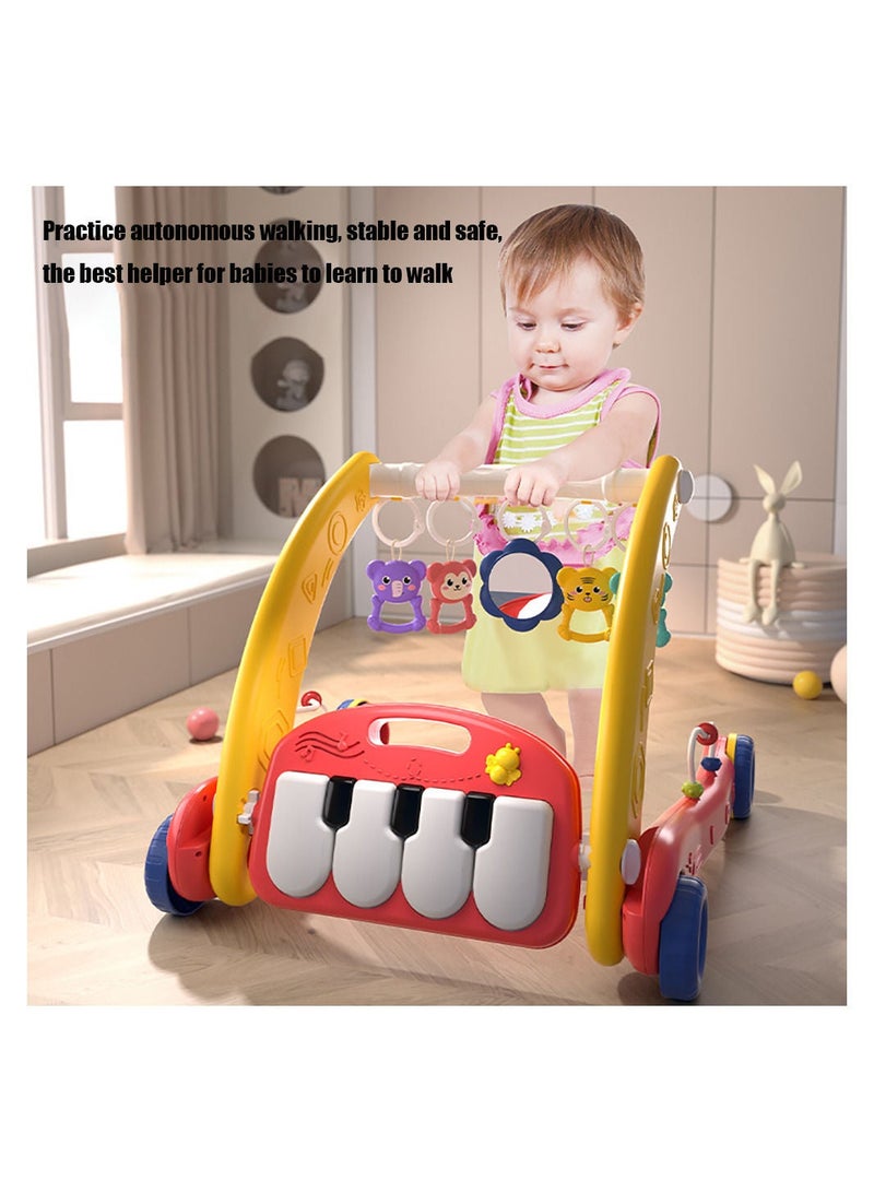 مس تيارا مشاية اللياقة البدنية للأطفال 2 في 1 بدواسة بيانو موسيقية قابلة للطي مع وسادة قلادة خشخيشة قابلة للإزالة - Image 3