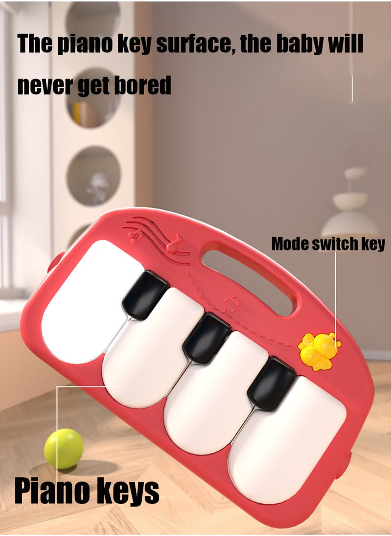 MissTiara - 2-in-1 Sit-Stand Foldable Infant Fitness Walker and Musical Pedal Piano Play Mat with Removable Rattle Pendant Pad 4 Modes Assorted - Image 1