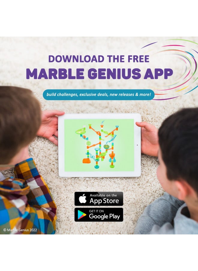 Marble Genius Marble Genius Marble Run Booster Set - 20 Pieces Total (Marbles Not Included), Construction Building Blocks Toys for Ages 3 and Above, with Instruction App Access, Add-On Set, Primary  - Image 4