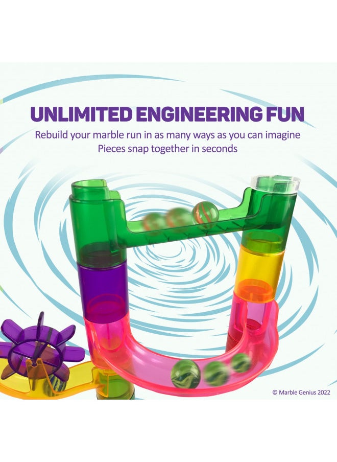 Marble Genius Marble Genius Marble Run Booster Set - 20 Pieces Total (Marbles Not Included), Construction Building Blocks Toys for Ages 3 and Above, with Instruction App Access, Add-On Set, Primary  - Image 3