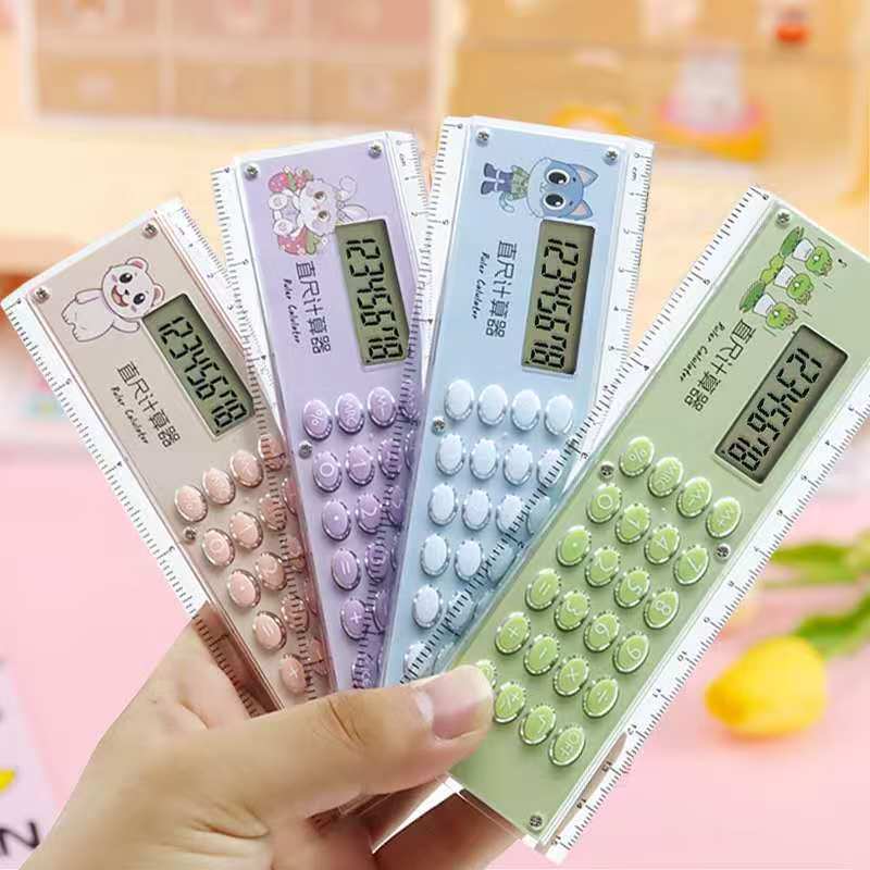 Creative Ruler Calculator, 15cm Cartoon Student Learning Tool, Mini Electronic Gift - Image 3