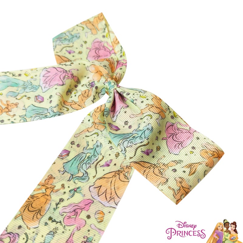 LUV HER Disney Princesses Hair Bows For Girls - One Large Printed Hair Bow Featuring your Disney Favorite Characters - Alligator Clip - Large Bows for Daily Styling or Special Occasions, Ages 3+ - Image 4