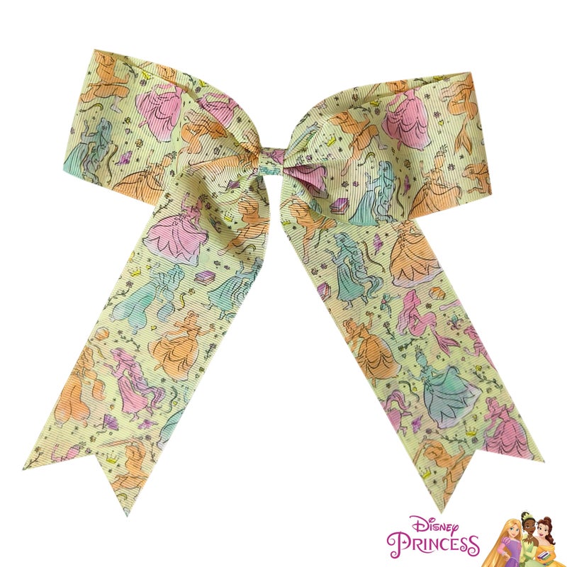 LUV HER Disney Princesses Hair Bows For Girls - One Large Printed Hair Bow Featuring your Disney Favorite Characters - Alligator Clip - Large Bows for Daily Styling or Special Occasions, Ages 3+ - Image 5