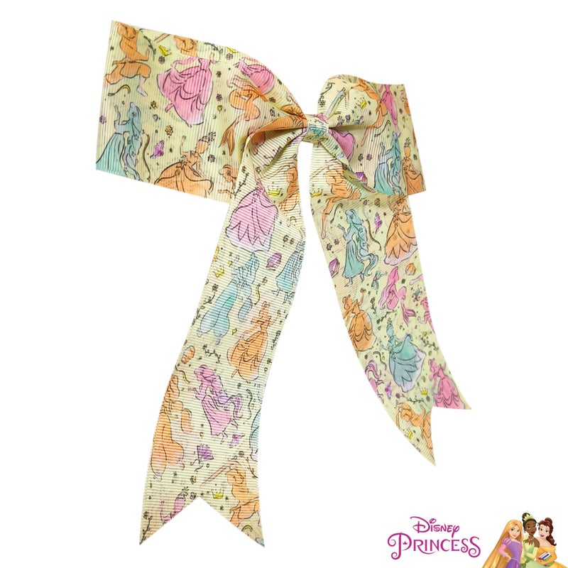LUV HER Disney Princesses Hair Bows For Girls - One Large Printed Hair Bow Featuring your Disney Favorite Characters - Alligator Clip - Large Bows for Daily Styling or Special Occasions, Ages 3+ - Image 3