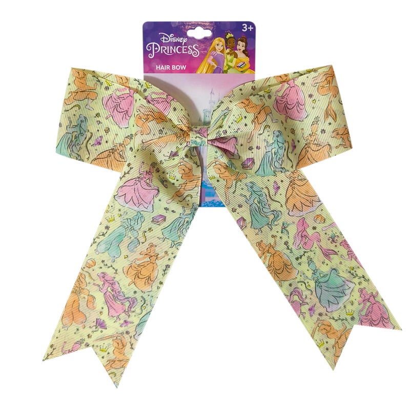 LUV HER Disney Princesses Hair Bows For Girls - One Large Printed Hair Bow Featuring your Disney Favorite Characters - Alligator Clip - Large Bows for Daily Styling or Special Occasions, Ages 3+ - Image 1