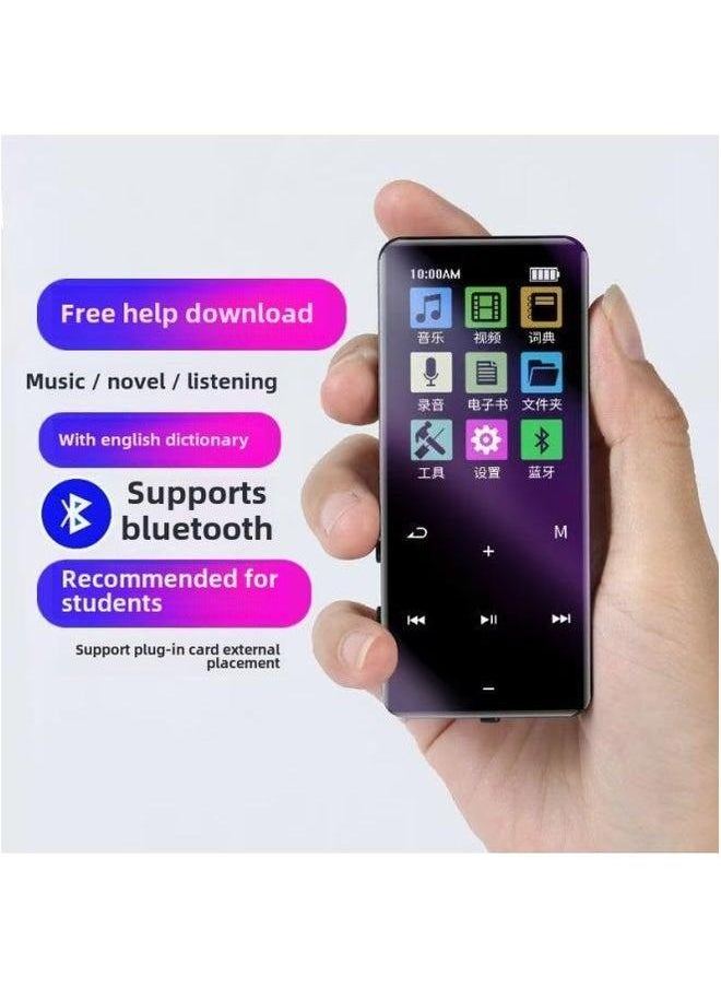 Generic - Touch Screen Bluetooth Mp3 Small Walkman Student Edition English Mp4 Full P3 Player-Body Color:Metallic Blue [touch Version + English-chinese Dictionary] With Bluetooth-Memory Capacity:16g Memory [free Set Of Accessories] - Image 1